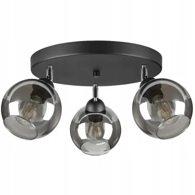 Zdjęcie produktu dla LUXOLAR Led lampa sufitowa 3 płomienie, lampa sufitowa obrotowa czarna E27 60W - Lampa wisząca do salonu, kuchni