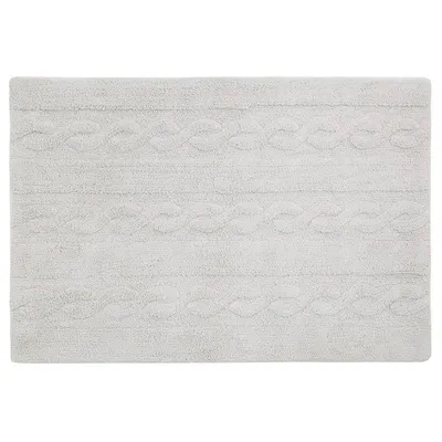 Produktbild von Baumwollteppich Flechtmuster - grau - 120 x 80