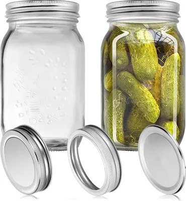 Image de Pots à conserves multifonctionnels - 32 oz - Set de 2 - Pots en verre de haute qualité