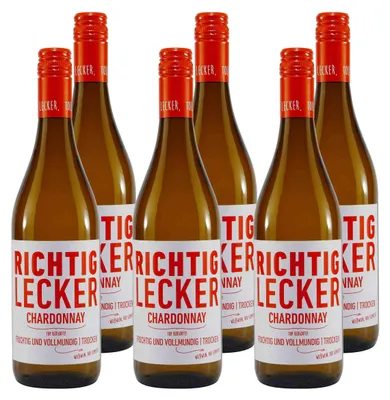 Produktbild von Richtig Lecker Chardonnay -trocken- (6 x 0,75L)
