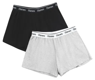 Immagine prodotto di Pantaloncini da notte Hanes Originals da donna, comodi, estremamente morbidi, lunghezza 8,3 cm, confezione da 2 pezzi