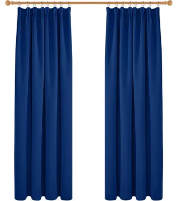 Produktbild von Verdunkelungsgardinen Kräuselband Blickdicht Kälteschutz 229x168cm Königsblau 2er Set
