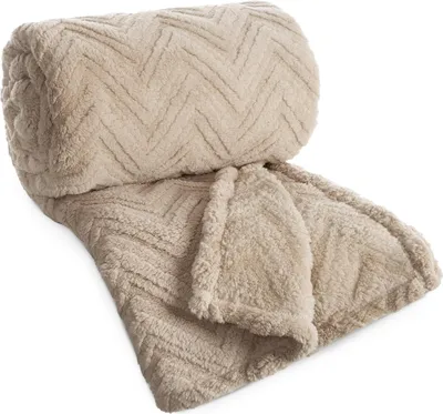 Produktbild von Wohndecke HYGGE, weiche und warme Sofadecke hellbraun 170x210 cm