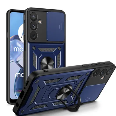 Zdjęcie produktu dla Zewnętrzne etui pancerne do Samsung Galaxy A34 5G z uchwytem pierścieniowym na aparat, niebieskie