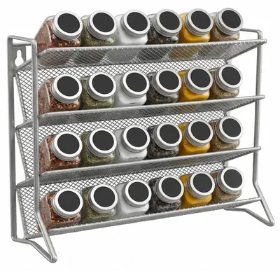 Produktbild von Freistehendes und wandmontierbares Gewürzregal aus Metall, Küchenregal, Gewürzorganizer