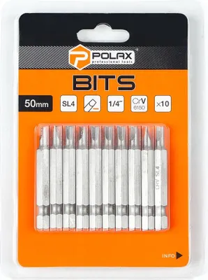 Zdjęcie produktu dla Zestaw bitów 50mm SL4 1/4" 6150CRV (10 szt) Polax