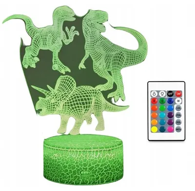 Produktbild von moXomi LED 3D Lampe Dinosaurier Triceratops T-Rex 16 Farben