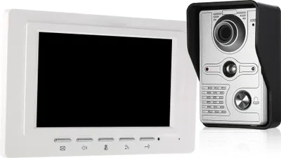 Obrázok produktu pre 7-palcový káblový videozvonček vnútorný monitor s IR rezom ryby vonkajšia kamera vizuálny interkom obojsmerný zvuk diaľkové ovládanie odomknutie T��r telefón