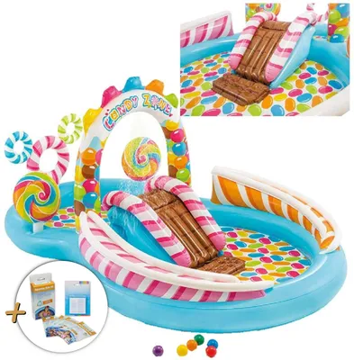 Produktbild von INTEX 57149NP - Planschbecken - Candy Zone (295x191x130cm) + Wasserpflege & Reparaturflicken