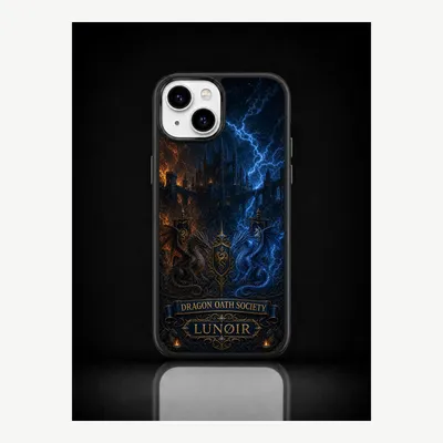 Productafbeelding van iPhone 15 hoesje, telefoonhoesje, beschermhoesje, case met een drakenmotief – LUNØIR ©