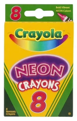 Immagine prodotto di Crayola | Pastelli a cera neon - 8 pezzi - Colori vivaci - Per bambini - Non tossico - Set creativo da colorare
