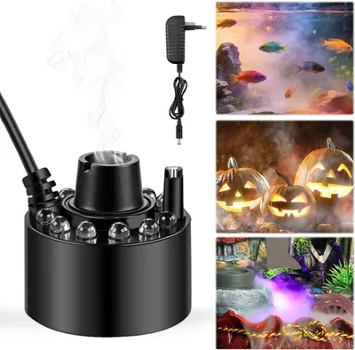 Produktbild von Ultraschall-Vernebler Mini mit LED, farbwechselnd, 300ml/h, wasserfest, für Teich, Aquarium, Halloween & Garten Deko