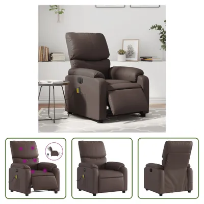 Produktbild von The Living Store Massagesessel Elektrisch Braun Kunstleder