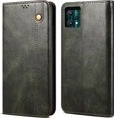 Produktbild von Realme 9 Pro+ Hülle, Leder Flip Brieftasche Schutzhülle für OPPO Realme 9 Pro+ Grün