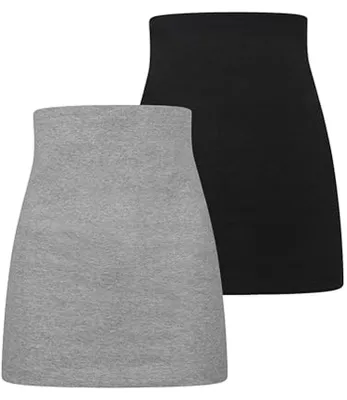 Immagine prodotto di Set di fasce post-parto - Fascia per il supporto della schiena e dell'addome - Comfort durante la gravidanza - Cotone traspirante - Set da 2 pezzi - Colori: nero, bianco, grigio, blu