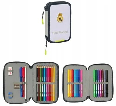 Produktbild von Safta Real Madrid Schul-Federmäppchen doppelt mit Inhalt