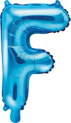 Obrázok produktu pre Fóliový balón písmeno "F", 35 cm, modrý (1 balenie / 50 kusov)
