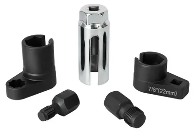 Image de Clé à douille, outil en acier pour le démontage et le montage faciles des sondes lambda sur les échappements des véhicules et en atelier. Coffret de 5 pièces