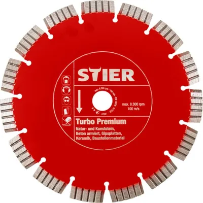 Produktbild von STIER Diamanttrennscheibe, Turbo Premium, Ø300 x 20,0 mm, Aufnahme 20mm, lasergeschweißt, hohe Standzeit