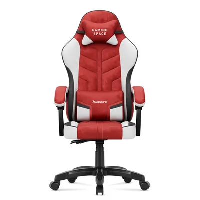 Immagine prodotto di Sedia da gioco Huzaro Force 2.7 Red - sedia girevole ergonomica in velluto con schienale regolabile, cuscino lombare e poggiatesta, fino a 140 kg
