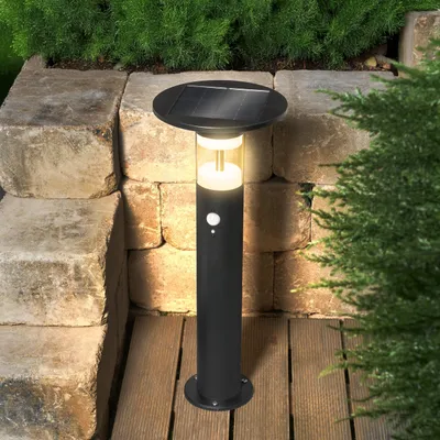 Image de esotec Solar PIR lampadaire Amelia 53 cm lampe solaire METAL noir 102746