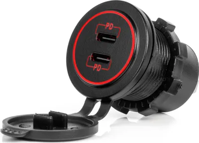 Image de Chargeur de voiture USB-C étanche 2 fois 12V 24V pour voitures & bateaux AMIO-04223