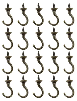 20 Vintage Schraubhaken, Retro Wandhaken, Zinklegierung, 4 cm