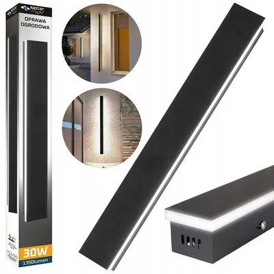 Produktbild von Master LED Wandleuchte 45W Außenlampe 150cm Schwarz RAL 9005 IP65 Fassadenleuchte 4000K Neutralweiß Architekturleuchte