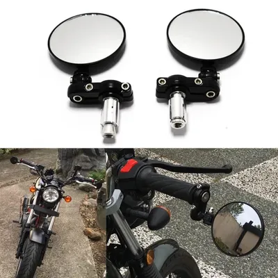 Productafbeelding van Zwarte Achteruitkijkspiegel voor Motorfiets 7/8 Inch