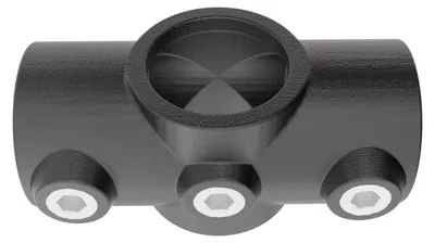 Produktbild von GeZu Impex Rohrverbinder Kreuszstück Ø 42 mm Schwarz Pulverbeschichtet Kreuzklemme lang