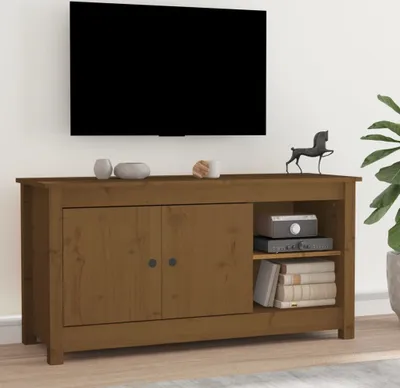 Produktbild von The Living Store TV-Schrank Honigbraun 103x36,5x52 cm Massivholz Kiefer