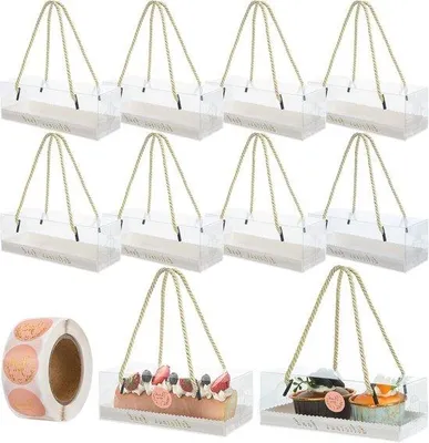 Produktbild von Durchsichtige Cupcake-Box 10er Set mit Sticker