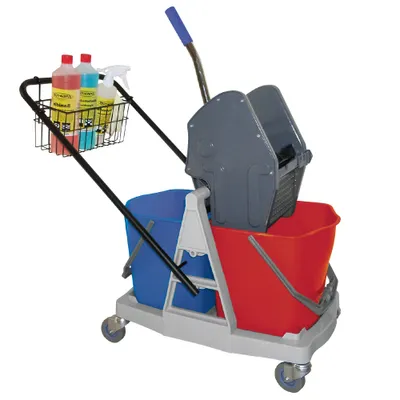 Produktbild von Reinigungswagen, 2 Eimer je 17 Liter zum Trennen von Schmutz- und Frischwasser
