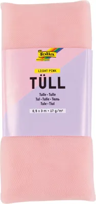 Produktbild von folia Polyester Stoffzuschnitt Rosa 0,5 x 3 m, 17 g/m², für Schultüten und Bastelarbeiten
