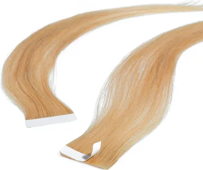 Immagine prodotto di hair2heart Extension capelli umani nastri lisci - 10 strisce 2,5 g 60 cm biondo chiaro cenere dorata