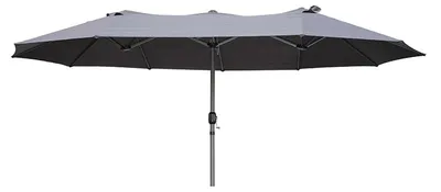 Produktbild von Doppel-Sonnenschirm WINDA Grau Aluminium | Gartenschirm Balkonschirm UV-Schutz