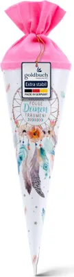 Produktbild von Goldbuch Geschwistertüte Traumfänger Schultüte 35cm Zuckertüte Lackkarton Rosa