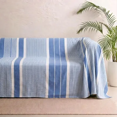 Produktbild von Dünne Sommerdecke - Frische und weiche Bettdecke für Bett und Sofa - Blau (230 x 260 cm)