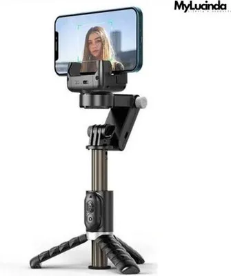 Zdjęcie produktu dla Zestaw stabilizatora do smartfonów z obrotnicą 360°, samowyzwalaczem i funkcją fotografii na żywo