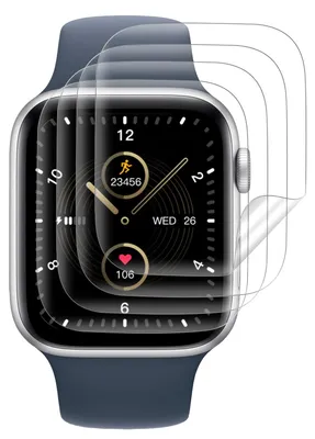 Obrázek produktu pro 4 kusy tvrzeného skla pro Apple Watch se/6/5/4 44 mm, ochrana displeje HD, bez bublin, T