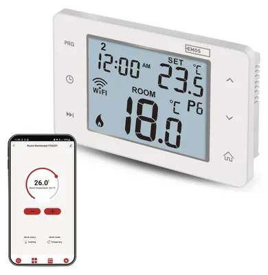 Smart-Home-Kamerthermostat mit App, WiFi, weiß