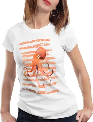 Produktbild von style3 Inked Damen T-Shirt oktopus octopus tintenfisch strand urlaub, Größe:S