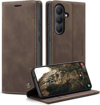 Produktbild von Hülle Samsung Galaxy Handyhülle Klapphülle Tasche Etui für Samsung S26-Dunkelbraun