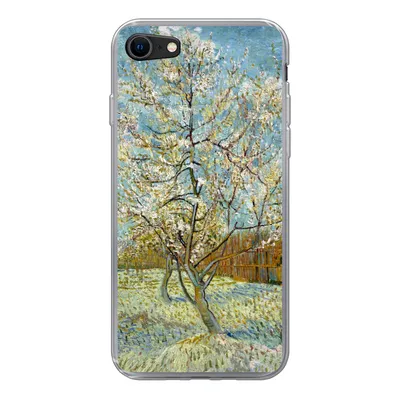 Produktbild von MuchoWow® Handyhülle Schutzhülle Hülle für iPhone SE 2020 Blühender Pfirsichbaum - Vincent van Gogh Silikon Softcase Handy Hülle - Kartenbesitzer