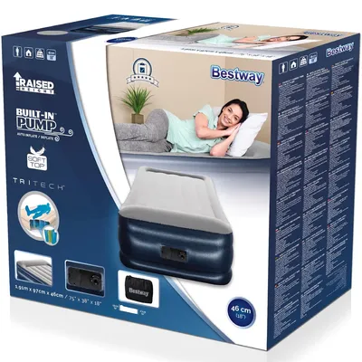 Obrázok produktu pre Bestway 67628, Madrac, Dvojitá, Vnútorný, Vstavaná vzduchová pumpa