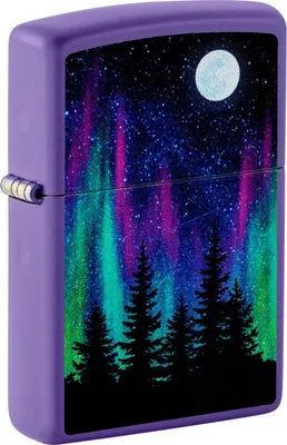 Produktbild von ZippoFeuerzeug lila matt "Northern Lights" - Stilvolles Design und zuverlässige