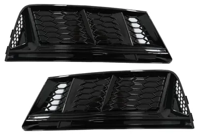 Imagen del producto de Cubiertas para la rejilla inferior de los parachoques laterales, estilo RS4, color , para Audi A4 B9 (modelos 2016-2018).