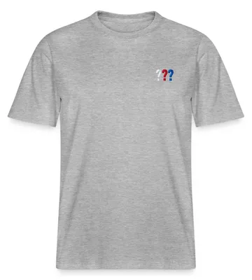 Produktbild von Spreadshirt Die Drei Fragezeichen Logo Stickerei Relaxed Fit Uni T-Shirt, 3XL, Grau meliert