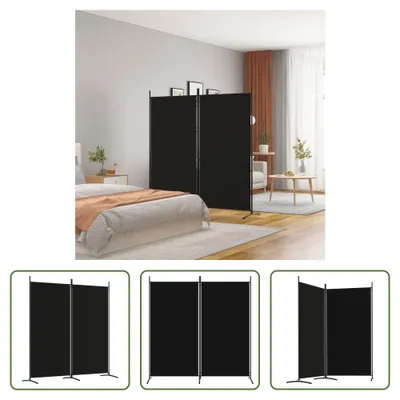 Produktbild von The Living Store 2-tlg. Paravent Schwarz 175x180 cm Stoff