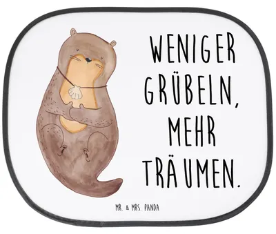 Produktbild von Mr. & Mrs. Panda autofenster sonnenschutz Otter Muschel - Weiß - Geschenk, Auto Sonnenblende, Träumen, saugnapf, Optimistisch, seitenscheibe, Motivation, Positiv, Büro
